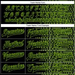 Personalized Neon Green Black Halftone Varsity Letterman Bomber Jacket 3D Full-Snap Personalized Black Neon Green Halftone