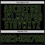 Personalized Black Neon Green Baseball Jersey - Customizable Sports Apparel Personalized Black Neon Green Line Baseball Jersey
