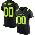 Custom Black Neon Green Football Jersey - Personalized Mesh Sports Apparel Personalized Black Neon Green Mesh Football Jersey