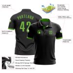 Personalized Neon Green Black Performance Golf Polo Shirt for Men and Women Personalized Black Neon Green Performance Golf