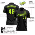 Personalized Performance Vapor Golf Polo Shirt - Black Neon Green Stylish Design Personalized Black Neon Green Performance