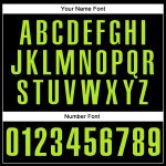 Custom Neon Green Black Performance Golf Polo Shirt with Personalized Name and Number Personalized Black Neon Green Performance
