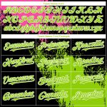 Personalized 3D Abstract Brush Stroke Baseball Jersey in Black Neon Green-Pink Personalized Black Neon Green-Pink 3D Abstract