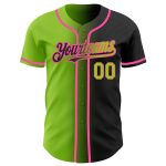 Personalized Gradient Baseball Jersey Custom Name Number Black Neon Green Pink Fashion Team Gear Personalized Black Neon