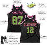Custom Personalized Basketball Jersey Black Neon Green-Pink Authentic Throwback with Name and Number Personalized Black Neon