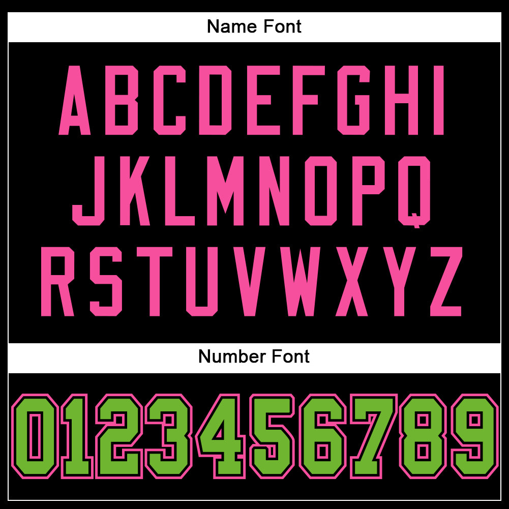 Personalized Black Neon Green-Pink Mesh Football Jersey Personalized Neon Green Pink Black Football Jersey - Custom Mesh Team Jersey Personalized Black Neon Green-Pink Mesh Football - Image 4