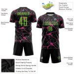 Personalized Neon Green Pink Soccer Jersey Black Sublimation Uniform Personalized Black Neon Green-Pink Sublimation Soccer