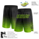 Custom Neon Green Pinstripe Basketball Shorts with Name & Number - Personalized Fashion Team Apparel Personalized Black Neon