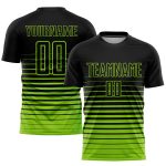 Personalized Black Neon Green Pinstripe Soccer Jersey - Fashion Sublimation Uniform Personalized Black Neon Green Pinstripe