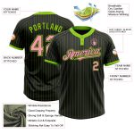 Custom Name and Number Black Neon Green Pinstripe Softball Jersey Unisex Two-Button Medium Pink Personalized Black Neon Green