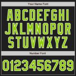 Personalized Neon Green Pinstripe Baseball Jersey in Black - Customizable Athletic Wear Personalized Black Neon Green Pinstripe