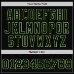 Custom Team Name Number Black Green Pinstripe Varsity Bomber Full-Snap Jacket for Men Personalized Black Neon Green Pinstripe