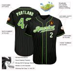 Customizable Baseball Jersey - Black Neon Green Pinstripe with Name & Number - Authentic Team Gear Personalized Black Neon