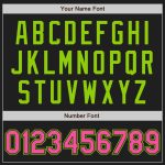 Personalized Softball Jersey - Black Neon Green Pinstripe Unisex Two-Button Personalized Black Neon Green Pinstripe Pink