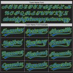 Custom Name Number Black Neon Green Pinstripe Thunder Blue Authentic Baseball Jersey Personalized Black Neon Green Pinstripe