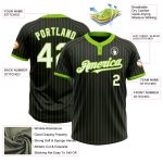 Personalized Softball Jersey - Black Neon Green Pinstripe Two-Button Unisex Design Personalized Black Neon Green Pinstripe