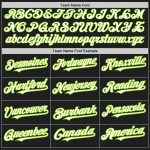 Personalized Softball Jersey - Black Neon Green Pinstripe Two-Button Unisex Design Personalized Black Neon Green Pinstripe