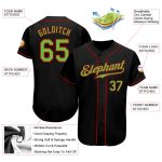 Custom Name and Number Personalized Black Neon Green-Red Baseball Jersey - Authentic Team Gear Personalized Black Neon Green-Red