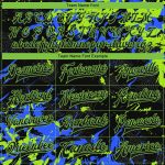 Custom 3D Bomber Varsity Jacket in Black Neon Green-Royal Full-Snap Design Personalized Black Neon Green-Royal 3D Bomber