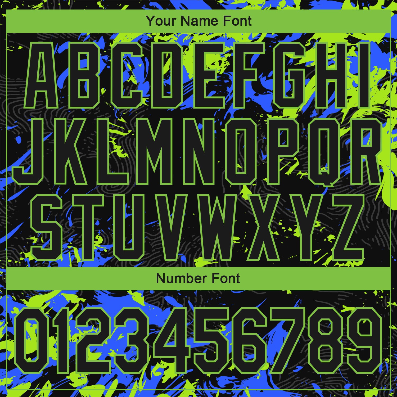 Personalized Black Neon Green-Royal 3D Pattern Design Bomber Full-Snap Varsity Letterman Jacket Team Custom Name and Number Custom Name and Number Black Neon Green-Royal 3D Pattern Bomber Varsity Letterman Jacket Personalized Black Neon Green-Royal - Image 5