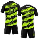 Personalized Black Neon Green Volleyball Uniform Jersey - Sublimation Design Personalized Black Neon Green Splash Sublimation