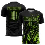Personalized Black Neon Green Soccer Jersey Sublimation Uniform for Team 3 Personalized Black Neon Green Sublimation Soccer