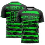 Personalized Soccer Jersey Black Neon Green Sublimation Uniform Size 5 Personalized Black Neon Green Sublimation Soccer Uniform