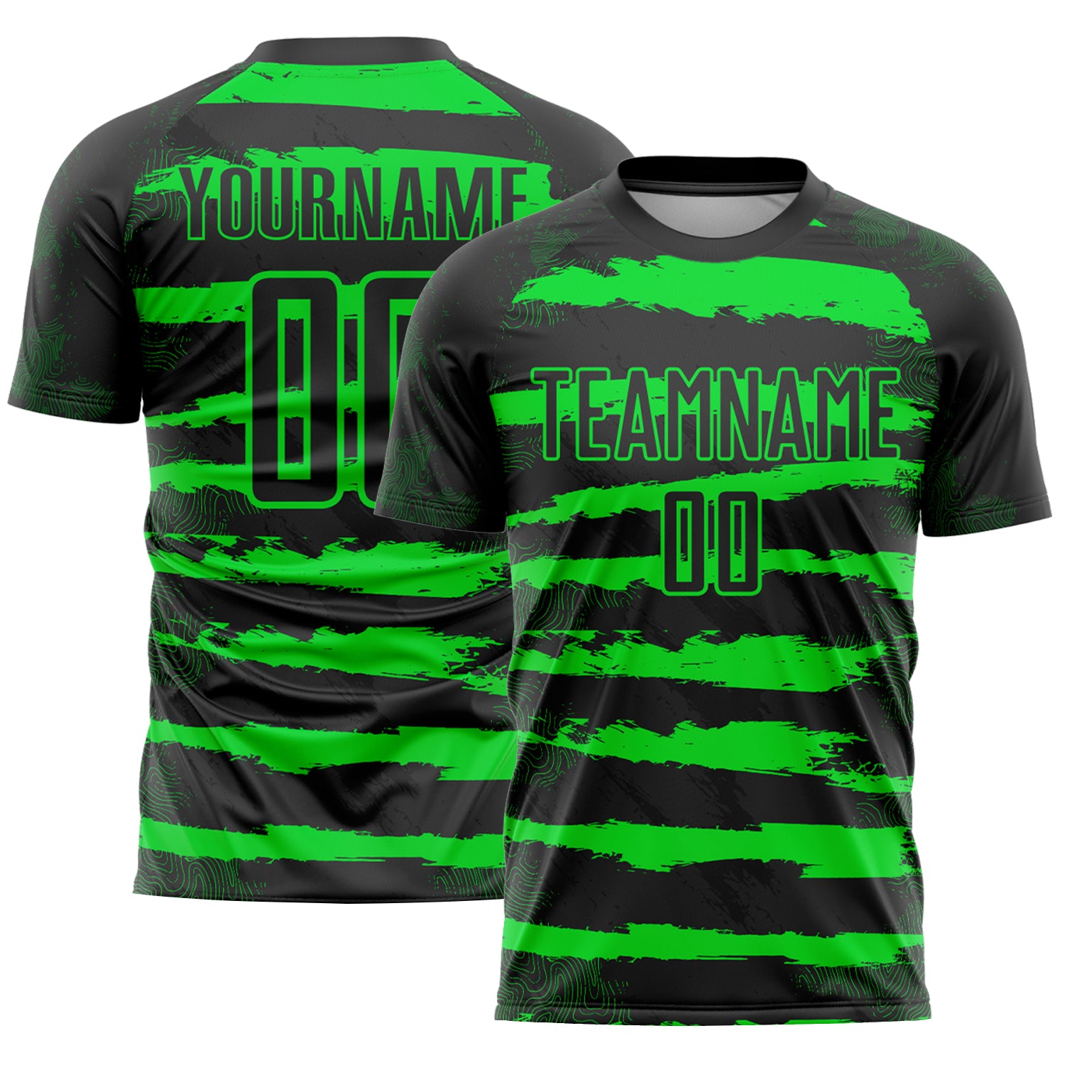 Personalized Soccer Jersey Black Neon Green Sublimation Uniform Size 5 Personalized Black Neon Green Sublimation Soccer Uniform