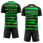 Personalized Soccer Jersey Black Neon Green Sublimation Uniform Size 5 Personalized Black Neon Green Sublimation Soccer Uniform