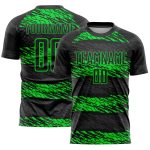 Personalized Sublimation Soccer Jersey Black Neon Green - Size 6 Uniform Personalized Black Neon Green Sublimation Soccer