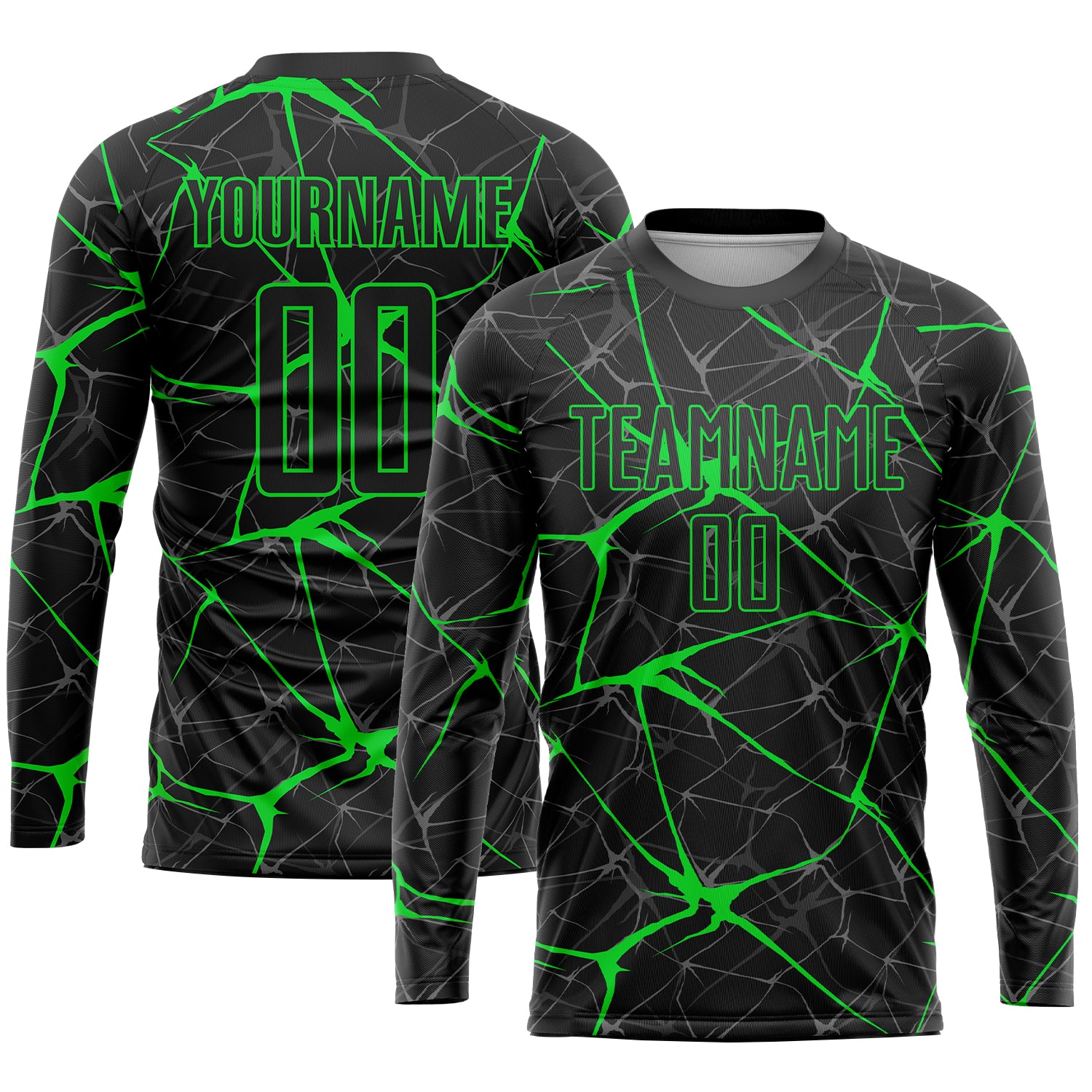 Personalized Black Neon Green Sublimation Soccer Uniform Jersey Personalized Sublimation Soccer Jersey in Black and Neon Green Personalized Black Neon Green Sublimation Soccer Uniform Jersey - Image 3