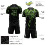 Personalized Black Neon Green Soccer Jersey Uniform for Kids and Adults Personalized Black Neon Green Sublimation Soccer