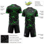 Custom Name and Number Soccer Jersey - Personalized Black Neon Green Sublimation Team Uniform Personalized Black Neon Green