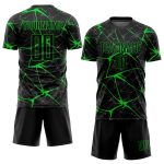 Custom Name and Number Soccer Jersey - Personalized Black Neon Green Sublimation Team Uniform Personalized Black Neon Green