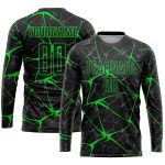 Custom Name and Number Soccer Jersey - Personalized Black Neon Green Sublimation Team Uniform Personalized Black Neon Green