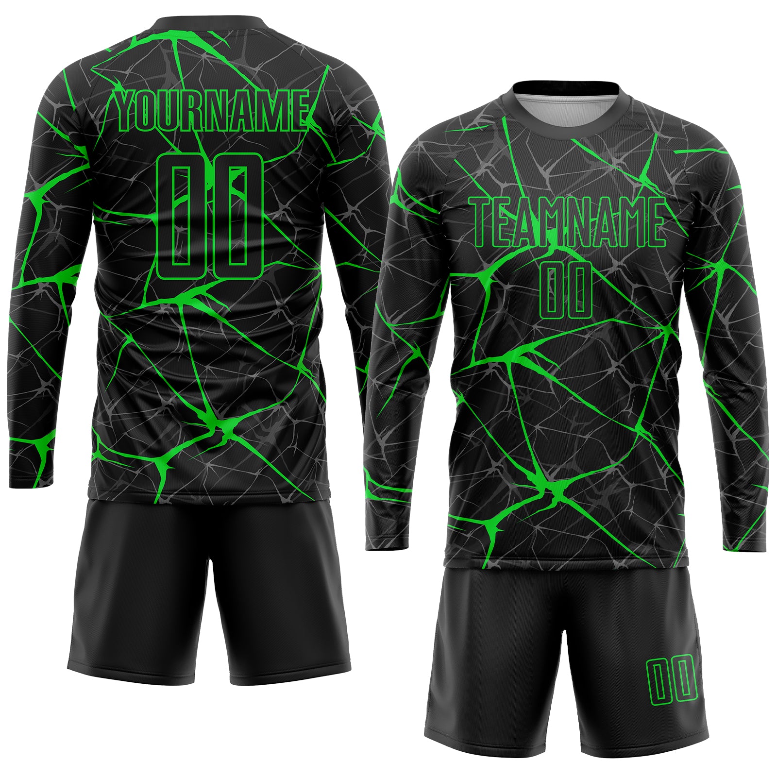 Personalized Black Neon Green Sublimation Soccer Uniform Jersey Personalized Sublimation Soccer Jersey in Black and Neon Green Personalized Black Neon Green Sublimation Soccer Uniform Jersey - Image 4