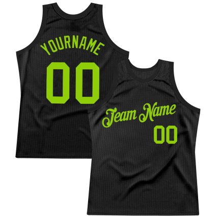 Personalized Throwback Basketball Jersey in Black and Neon Green Personalized Black Neon Green Throwback Basketball Jersey
