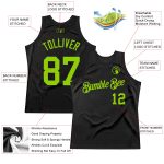 Personalized Throwback Basketball Jersey in Black and Neon Green Personalized Black Neon Green Throwback Basketball Jersey