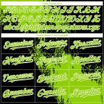 Personalized 3D Abstract Brush Stroke Baseball Jersey in Black Neon Green-White Personalized Black Neon Green-White 3D Abstract