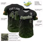Personalized Black Neon Green Glitter 3D Abstract Baseball Jersey for Men Personalized Black Neon Green-White 3D Abstract