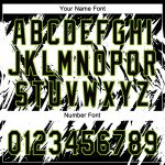 Personalized 3D Abstract Sharp Shape Unisex Softball Jersey - Black Neon Green-White Two-Button Design Personalized Black