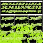 Personalized Black Green White 3D Abstract Splash Grunge Art Baseball Jersey Personalized Black Neon Green-White 3D Abstract