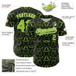 Personalized 3D Abstract Tiger Zebra Baseball Jersey - Black Neon Green White Design Personalized Black Neon Green-White