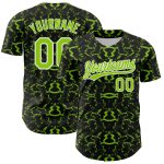 Personalized 3D Abstract Tiger Zebra Baseball Jersey - Black Neon Green White Design Personalized Black Neon Green-White