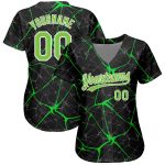 Personalized 3D Baseball Jersey in Black with Neon Green and White Design Personalized Black Neon Green-White 3D Baseball