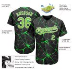 Personalized 3D Baseball Jersey in Black with Neon Green and White Design Personalized Black Neon Green-White 3D Baseball