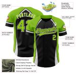 Personalized Black Neon Green White 3D Curve Baseball Jersey for Men and Women Personalized Black Neon Green-White 3D Curve