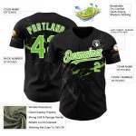 Personalized 3D Lightning Baseball Jersey in Black Neon Green White Personalized Black Neon Green-White 3D Lightning Baseball