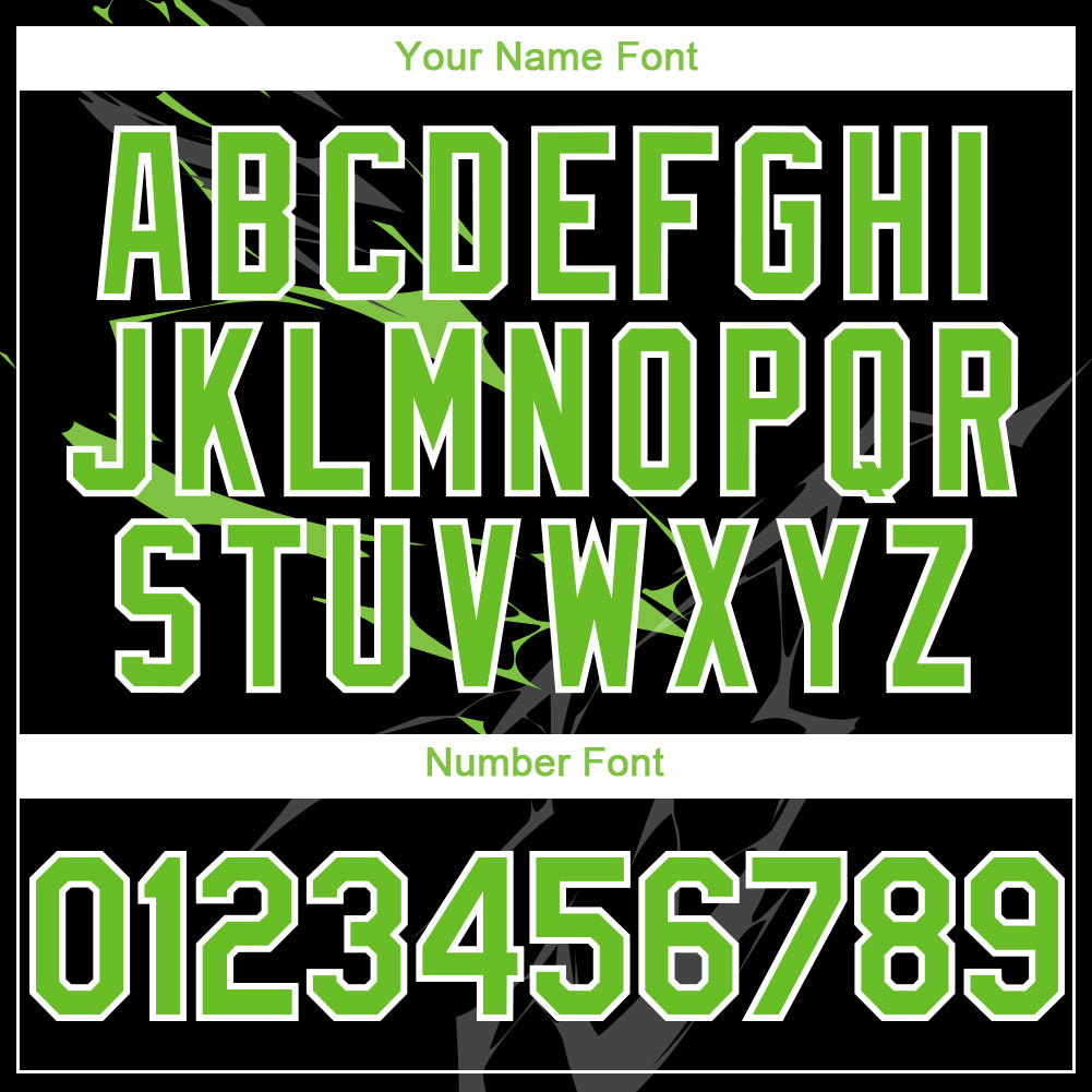 Personalized 3D Lightning Baseball Jersey in Black Neon Green White Personalized Black Neon Green-White 3D Lightning Baseball - Image 5