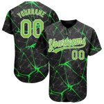Customizable 3D Pattern Baseball Jersey - Personalized Black Neon Green with Name & Number, Authentic Team Apparel Personalized